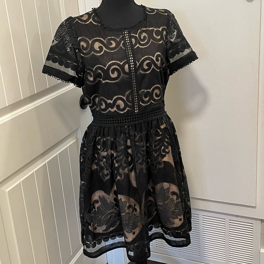 VICI Black Lace Vintage 1950 Style Little Black Dress,Cocktail Dress:NWT